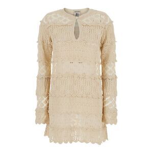 Semicouture Women Dress 'Crochet Dress' White With Cotton Lace Details For Women